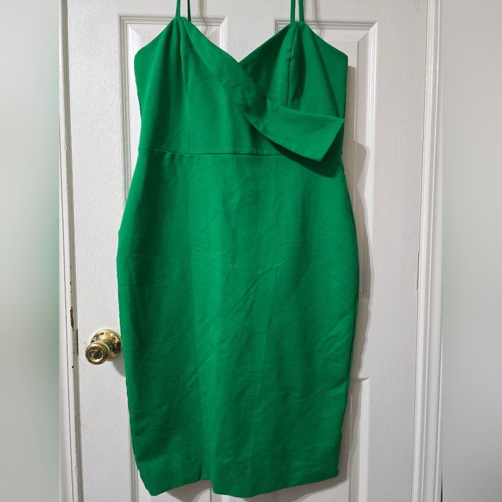 Lavish Alice Origami Ponte Midi Dress in Spring Green, Sweetheart Neckline, EUC! - Picture 3 of 16